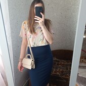 Темно синя спідниця - олівець ❤️