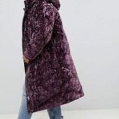 ASOS design, uk26 подовжена куртка puffer великого розміру з велюру!