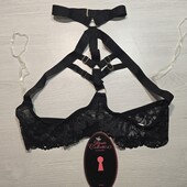 Hunkemoller private collection! Спокусливий жіночий бюстгальтер, портупея S/M розмір black! Лот 9