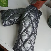 Модные зимние рукавички-варежки из плащевки на меху