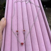 Срібний комплект з серцем 925