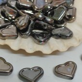 Металізовані намистинки сердечко, 100шт