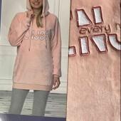Удлиненное меховое худи L оверсайз 