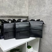 Чоловіча сумка поштальонка чорна на плече