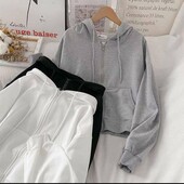 Модний жіночий однотонний худі з двохнитки