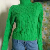 Amisu кофта S з горлом светр зелений Довжина 50 Пог 52 Рукав від горловини 68