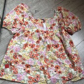 100% cotton Ніжна сукня батальйон великий розмір у квіти по боках є кармани рукава ліхтарики