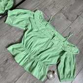 100% viscose Бомба блуза з перлами валан рюш відкриті плечі