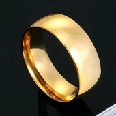Каблучка нержавіюча сталь в золоті 8мм ширина 18р