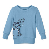 ♕ Стильний дитячій світшот з леопардовим принтом, органічна бавовна, розмір 110/116, нюанс