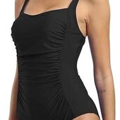 Чорний суцільний купальник великий розмір. утяжка Magisculpt