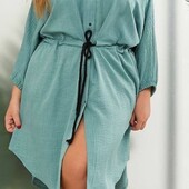 Батал Батал Шикарнейшее платье рубашка хлопок плюс лён