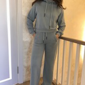 Жіночий спортивний костюм двійка худі+штани favorite style, блідо-синій s/m