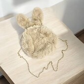 дитяча сумочка Вушка з хутра бежевий