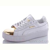 Женские ультрамодные кожаные крипперы,от фирмы"Puma" Fenty-Original-пр-во Румыния (прошитые) белые