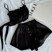 Піжама mixmi – колір чорний, розмір С