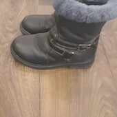 Шкіряні чобітки зима,розмір 34,стелька 21