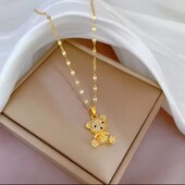 Ланцюжок із нержавіючої сталі з підвіскою у вигляді ведмедя