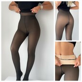 702. Термо колготи на хутрі з ефектом капронових колгот S/M/L