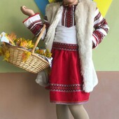 Вишиванка + спідниця на 8-10 років,шубка у подарунок