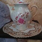 ❤️Коллекционный фарфоровый перламутровый с ручной росписью большой чайник новый❤️ На 3,500 литра