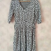 Гарна сукня в принт "Сніжний барс " на пишні форми. ПОГ: 50 см