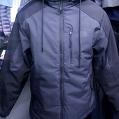 Куртка демісезонна юніор із капюшоном для хлопчика 11-15 років, графіт із чорним