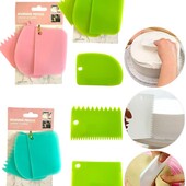 ❤️Набір ярко салатовий кондитерських шпателів-скребків з 3 шт/Набор кондитерских шпателей-скребков❤️