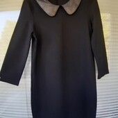 Чорна сукня з комірцем на 10-12 років в відмінному стані. Див.заміри