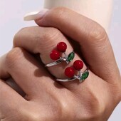 Каблучка, кільце червоні вишні, вишня, медсталь