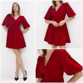 Червона велюрова міні-сукня