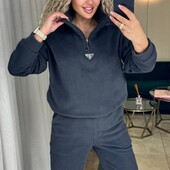 Теплий флісовий жіночий костюм 42-44, 46-48, 50-52 графіт