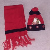 Красивый комплект (двойная шапка +шарфик)