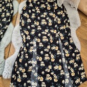 Квіткова спідничка Міді з розрізами, натуральна ❤️