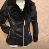 Куртка кожанка меховушка . Новая. Демисезонная