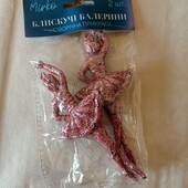 Прикраса новорічна блискучі балерини 2 шт 0131