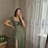 Красота, натуральна тканина плаття з розрізом ❤️