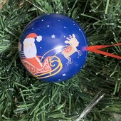 Новорічний металевий шар - бокс для подарунку