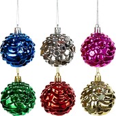 Набір іграшок ялинкових 6шт "Кулі" 6см