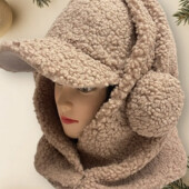Крутий зимовий набір Тепла кепка+капор (барашек) Універсальний розмір