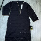 Розпродаж магазину!Натуральна тканина туніка прошва вишивка паєтки гарні ґудзики