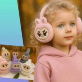 Хіт! Теплі хутряні навушники для дівчат з Лабубу. 6 кольорів
