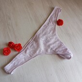 Ніжно-рожеві мережевні трусики стрінги primark