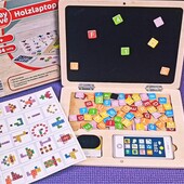 Детский деревянный магнитный ноутбук Playtive с буквами и цифрами Монтессори