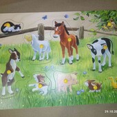 Дерев'яні пазли - втулки Свійські тварини 