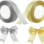 Золотиста чи срібляста стрічка на вибір