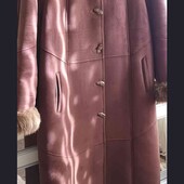 Шикарна велика дублянка з натуральним мехом 64р.