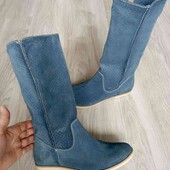 Young лёгкие деми сапожки замша цвет под джинс размер 36