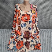 Симпатичная блузка( иск. шёлк) на пышные формы, р.54(евро)