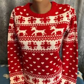 Новогодний джемпер на женщину или подростка S,см.замеры